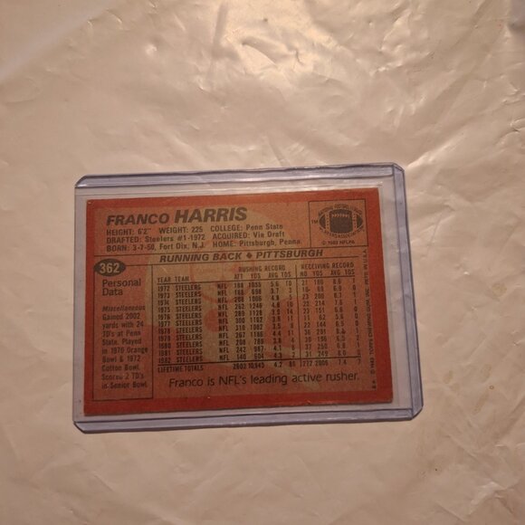 franco harris 1983 topps #362 - Picture 5 of 5